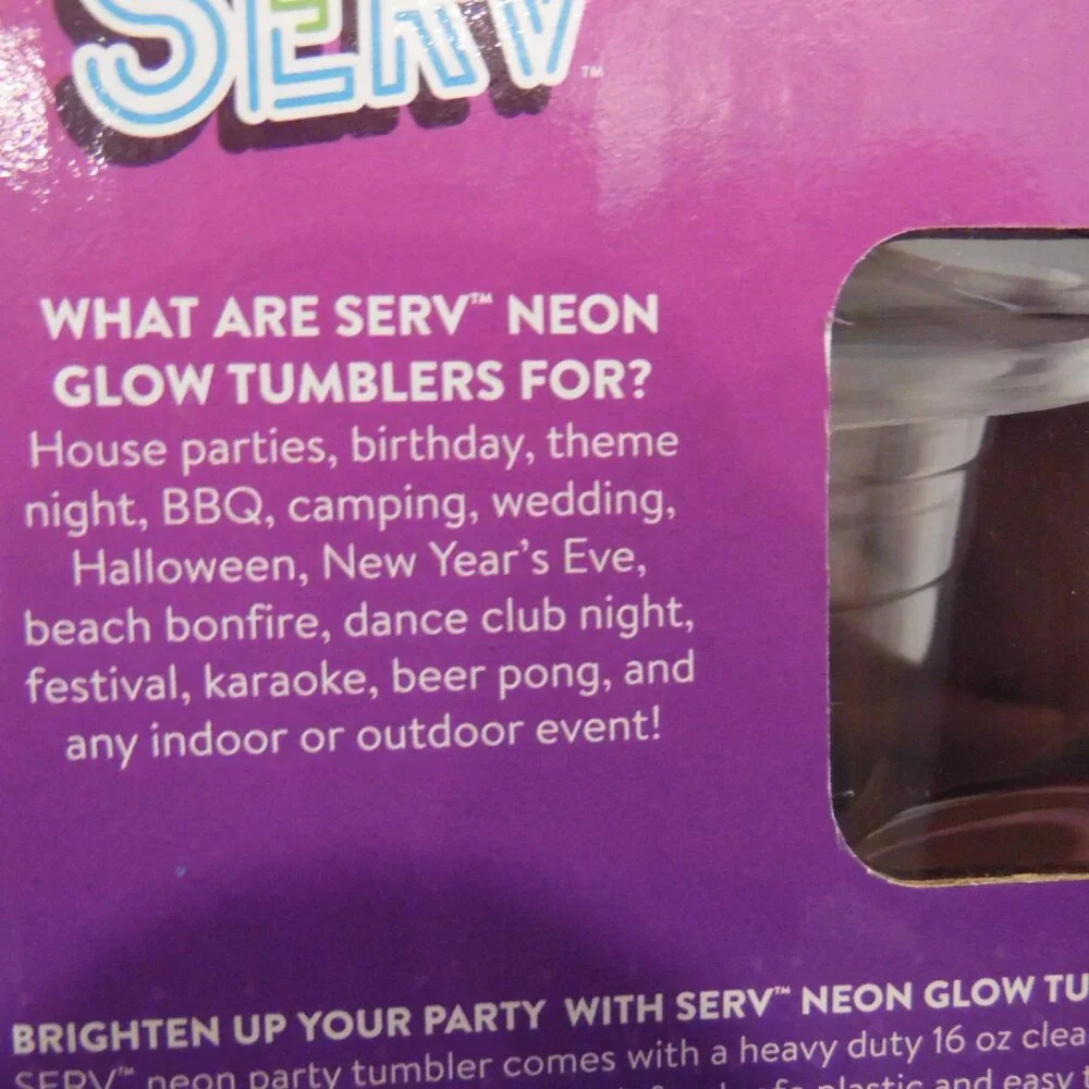 SERV Neon Glow Tumblers